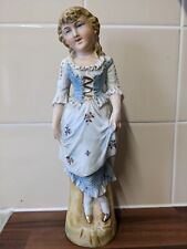 "Antike viktorianische Porzellan Biskus Mädchenfigur 12"