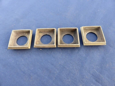 4 bagues carré côté int. 2,5 cm ancienne laiton pieds meuble table fauteuil - Photo 1/4