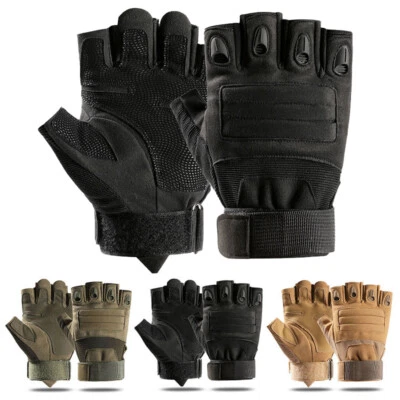 Tactical Half Finger Gloves Army Military Shooting Airsoft Hunting Training Gear - Image 1 of 4