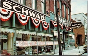 Tarjeta postal de MEMPHIS, Tennessee de la década de 1960 A. SCHWAB DEPT. TIENDA / Beale Street View - Imagen 1 de 2