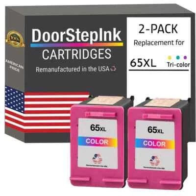DoorStepInk Compatible Ink Cartridges For HP 65XL (N9K03AN) Color Twin Pack-USA - Image 1 of 4