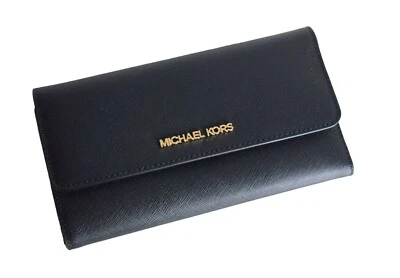 Michael Kors Damen Geldbörse Portemonnaie JET SET TRAVEL LG TRIFOLD schwarz - Bild 1 von 4