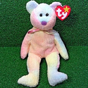 NUEVO Ty Beanie Baby Groovy The Bear 1999 ""TyDye"" juguete de peluche oso de peluche MWMT - Imagen 1 de 12