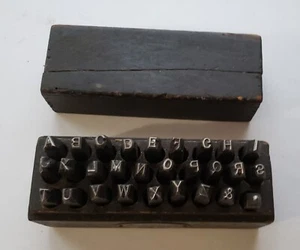 Vintage Sterling Hand Made Steel Metal Dies Size 1/4" 28 Total: ALPHABET & . - Picture 1 of 12