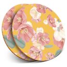 2 x Coasters - Japanese Quince Flowers Vintage Floral  #45434