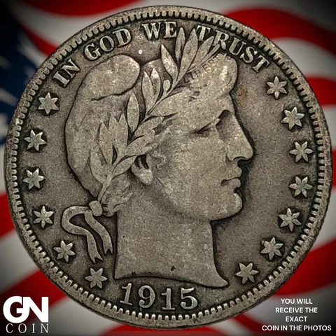 1915 D Barber Half Dollar  Q3336 Cover