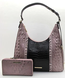 NUEVO BRAHMIN Cuero TABITHA Rosa Suave Jessamine Hobo Hombro + Cartera Suri - Imagen 1 de 9