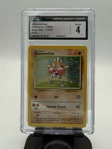Pokemon Hitmonchan 007/102 1999 conjunto base Holo CGC 4 PSA Beckett - Imagen 1 de 2