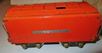 LIONEL #265W PRE WAR RED COMET TENDER,ORIGINAL - Image 1 of 4