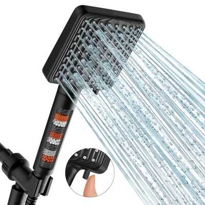 Filtered Shower Head Black - 6 Modes High Pressure Handheld Shower Head with ... Foto 1 de 4