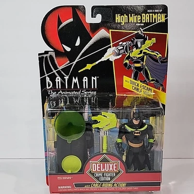 Figura de Batman The Animated Series 1993 vintage Kenner Deluxe sin usar, en caja 4" High Wire Foto 1 de 4