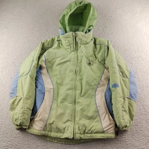 Obermeyer Ski Jacket Girls Size 8 Green Color Block Style Sassy - Picture 1 of 9