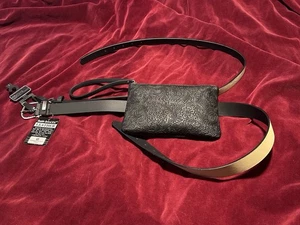 Nuevo Bolso Cinturón Cartera Bolso “Stone Mountain” Cuero 1 Bolsitas con Cremallera Talla Pequeña Negro - Imagen 1 de 9