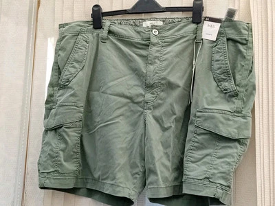 BNWT M & S Tea Dye Green Lyocell Cargo Shorts - Size 24 - Image 1 of 4
