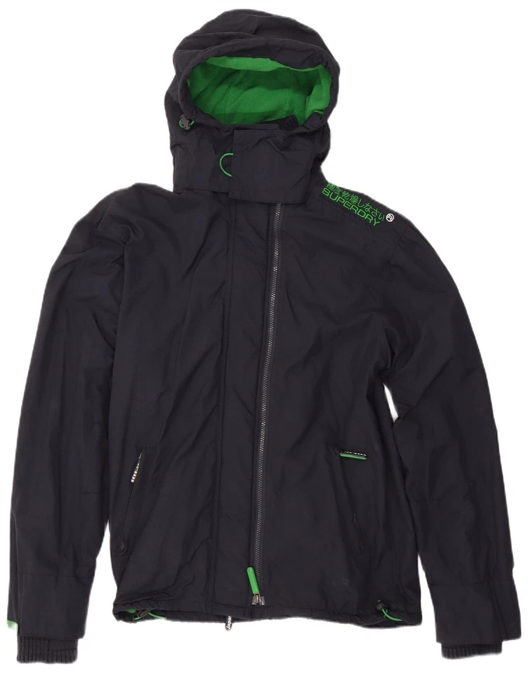 SUPERDRY Herren Windcheater Windbreaker Jacke mit Kapuze UK 42 XL Navy Blau QQ20 - Bild 1 von 3