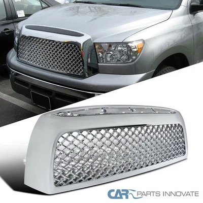 Fit Toyota 07-09 Tundra Pickup Chrome ABS Mesh Front Bumper Hood Grille Grill - Image 1 of 4