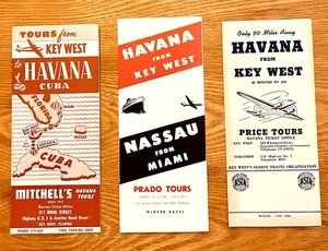 Vintage 1950s set of 3 Pre-Castro Cuba Vacation Travel Pamphlets - Picture 1 of 8