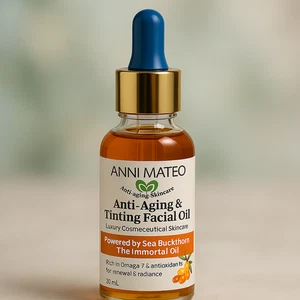 Sea Buckthorn Immortality Facial Oil - Mix of Exotic Luxury Sebum Balancing Oils - Picture 1 of 4