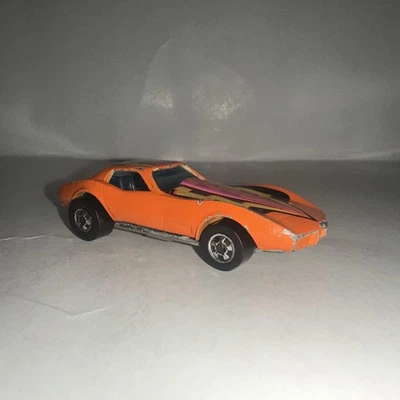 复古风火轮 Corvette Stingray 橙色闪电图形 HK BW 20 世纪 70 年代 — 第 1/4 张图片