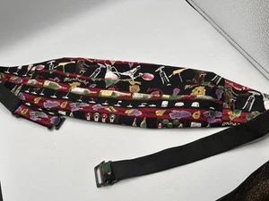 Vintage Nicole Miller Cumberbund 100% Silk Wine Theme - Picture 1 of 13