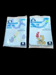 2 Pkgs Gerber Baby T-Shirt 100% Cotton Size Newborn to 12lbs & Large 27-34lbs. - Picture 1 of 6