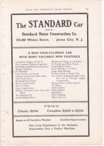 Anuncio impreso original de 1904 The Standard Car/Jersey City NJ/Artículo Demotte Car - Imagen 1 de 1
