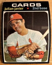 1971 Topps Julian Javier Baseball Card #185 Cardinals Second Base Low-Grade Fair
