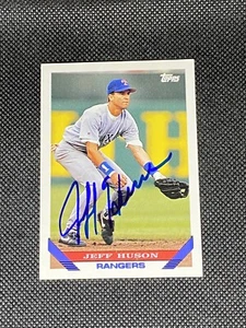 Jeff Huson Texas Rangers Signed Auto 1993 Topps Card #143 ~ COA - Picture 1 of 3