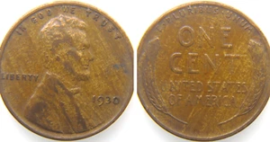 1930 Lincoln Wheat Cent - Improper Alloy Mix Wood Grain Woody - Rare Error Coin - Picture 1 of 4