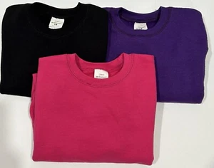Lot Of 3 Hanes Girls Eco Smart Pullover Sweatshirts Size YS(6-8) Multi Color - Picture 1 of 15