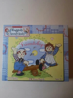 2001 Pressman Raggedy Ann & Andy Friendship 24 Piece Puzzle Sealed New - Image 1 of 4