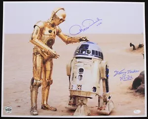 1977 R2-D2 & C3-PO Anthony Daniels/Kenny Baker foto firmata LE 16x20 (JSA) - Foto 1 di 1