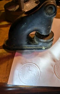 Antique Desk Letter Head Seal Press Paper Vintage Embossing Machine Office Stamp - Picture 1 of 3