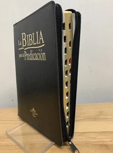 Biblia Pastoral con Cierre para la Predicacion Reina Valera negro con bosquejos - Picture 1 of 9