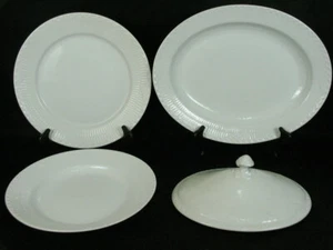 Royal Copenhagen White Half Lace 14" Platter 10 3/4" & 10" Dinner Plates & Lid - Picture 1 of 10