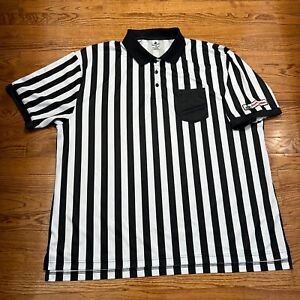 Foot Locker Shirt Mens 3XL Black White Striped Employee Referee Uniform Pocket