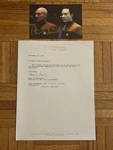 Patrick Stewart Star Trek Captain Picard Signed Postcard w/COA - Picture 1 of 9