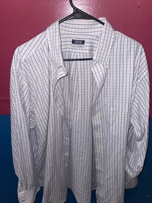Camisa a Cuadros Izod Secado Rápido Hombres Talla Grande 18-34/35 Naranja Azul Mezcla de Algodón Usada en Excelente Condición Foto 1 de 4