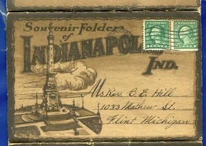 Indianapolis Indiana 1910s brown covers postcard Folder PF770 - Picture 1 of 3