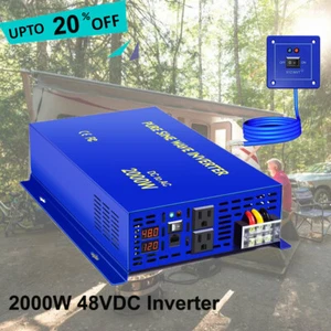 Casa rodante/automóvil inversor Pure Sine Wave 2000 W 48 VDC a 120 VAC control remoto con energía solar - Imagen 1 de 9