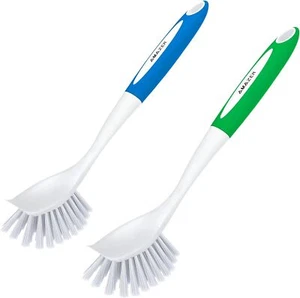 Amazer Dish Brush with Handle, 2 Pack Kitchen Scrub Brushes for Blue+green - Picture 1 of 8