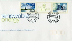 Energía renovable 2004 (2 x 50c P&S solo quedan 10 #A) FDC - Perth WA 6000 PMK - Imagen 1 de 1