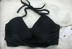 Shade & Shore Bikini Top Black Halter Tie Lightly Lined 34D - Picture 1 of 7