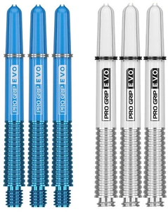 2 Sets Target Pro Grip Evo Medium Dart Schäfte - Versand mit Tracking - Blau Silber - Bild 1 von 1