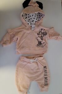 Disney Two Piece Pink Hooded Minnie Mouse Outfit~Size NB newborn