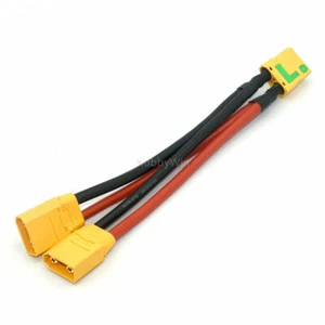 XT90-S Anti-Spark plug #10 silicone wire parallel connection cable 1 Female TO 2 - Picture 1 of 8