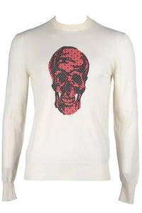 ALEXANDER MCQUEEN CREAM MEN'S WOOL SWEATER SMALL - Picture 1 of 4