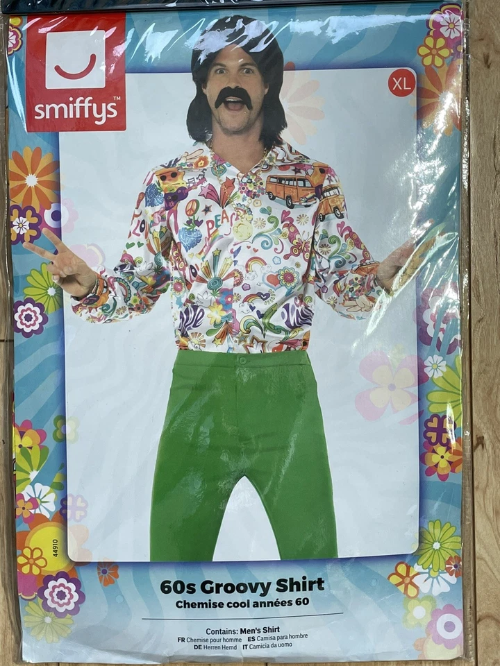 ADULTO HOMBRE 60S 70S DISCO DISFRAZ CAMISA SATINADA BAILE FIEBRE SÁBADO NOCHE HIPPIE Foto 1 de 4