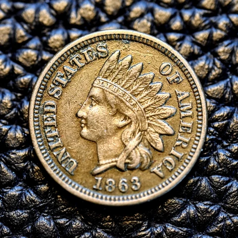 (ITM-4844) 1863 Indian Cent ~ AU+ Condition ~ THIS COIN SHIPS FREE! Cover