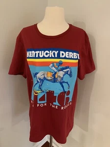 NWT Kentucky Derby T Shirt Maroon Sz M Derby 146 Short Sleeve Screenprint Horse - Picture 1 of 6